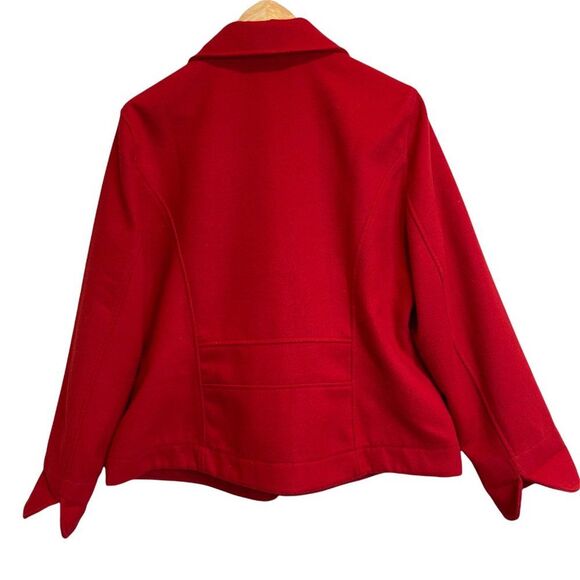 Chicos Red Button Down Coat Size 2 - Picture 2 of 10